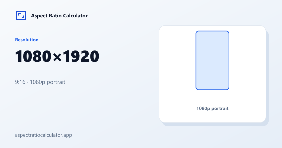 1080x1920 Aspect Ratio - Aspect Ratio Calculator
