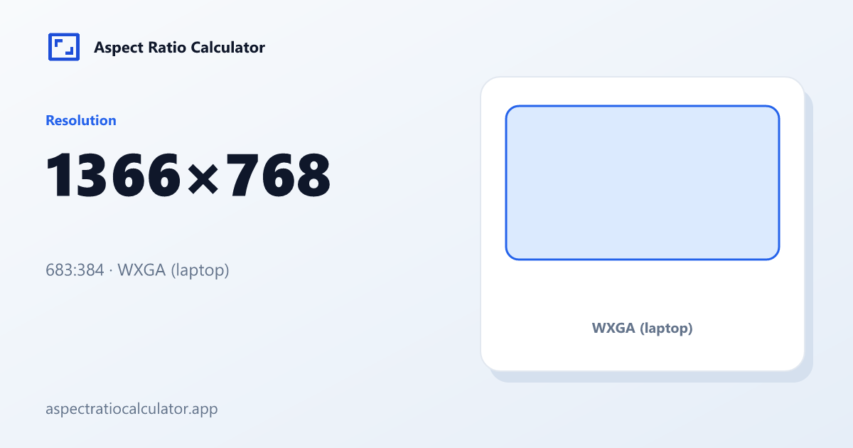 1366x768 Aspect Ratio - Aspect Ratio Calculator