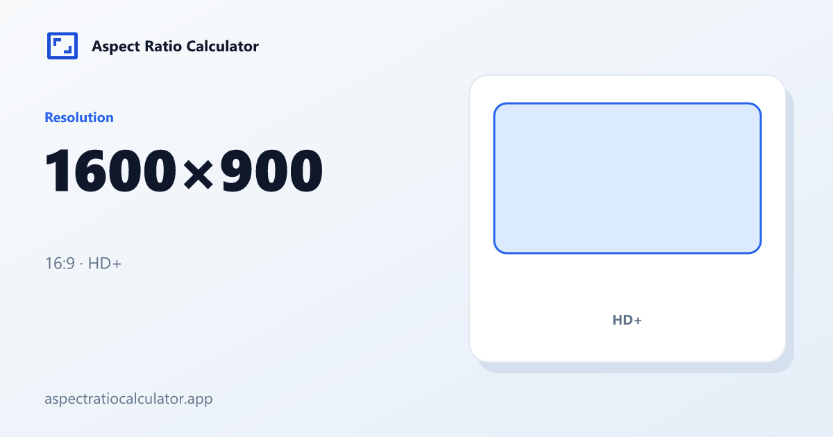 1600x900 Aspect Ratio - Aspect Ratio Calculator