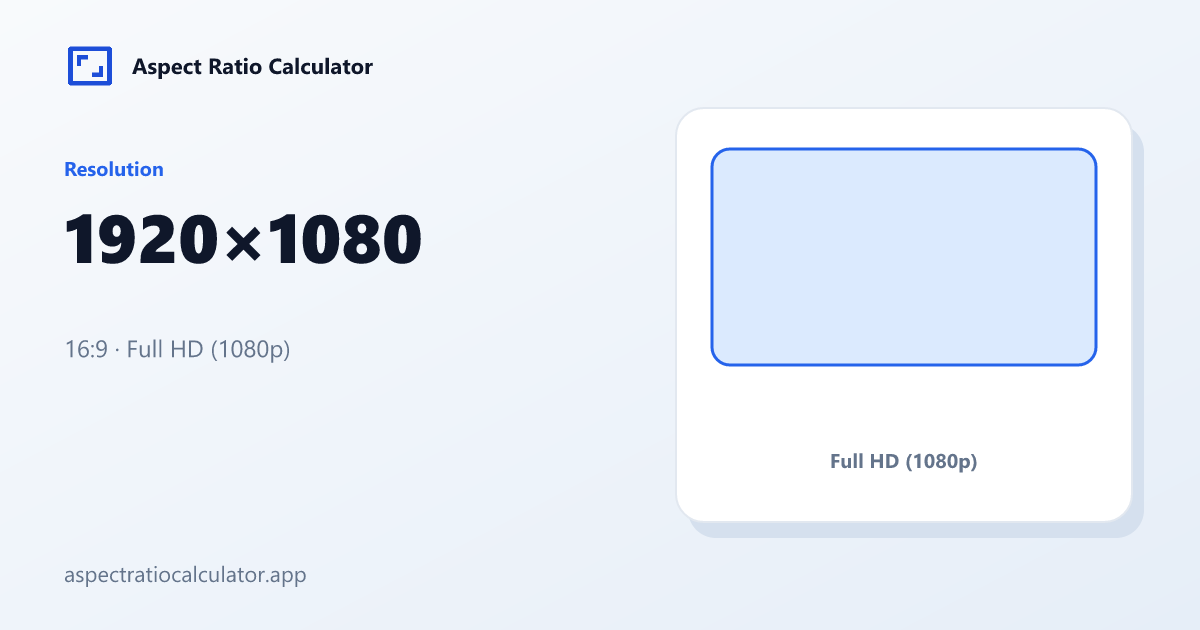 1920x1080 Aspect Ratio - Aspect Ratio Calculator