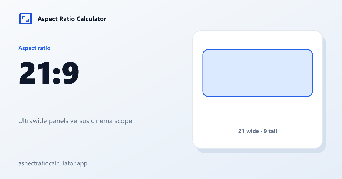 21:9 Aspect Ratio - Aspect Ratio Calculator