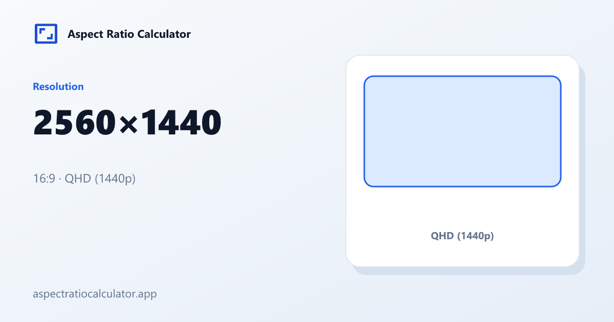 2560x1440 Aspect Ratio - Aspect Ratio Calculator