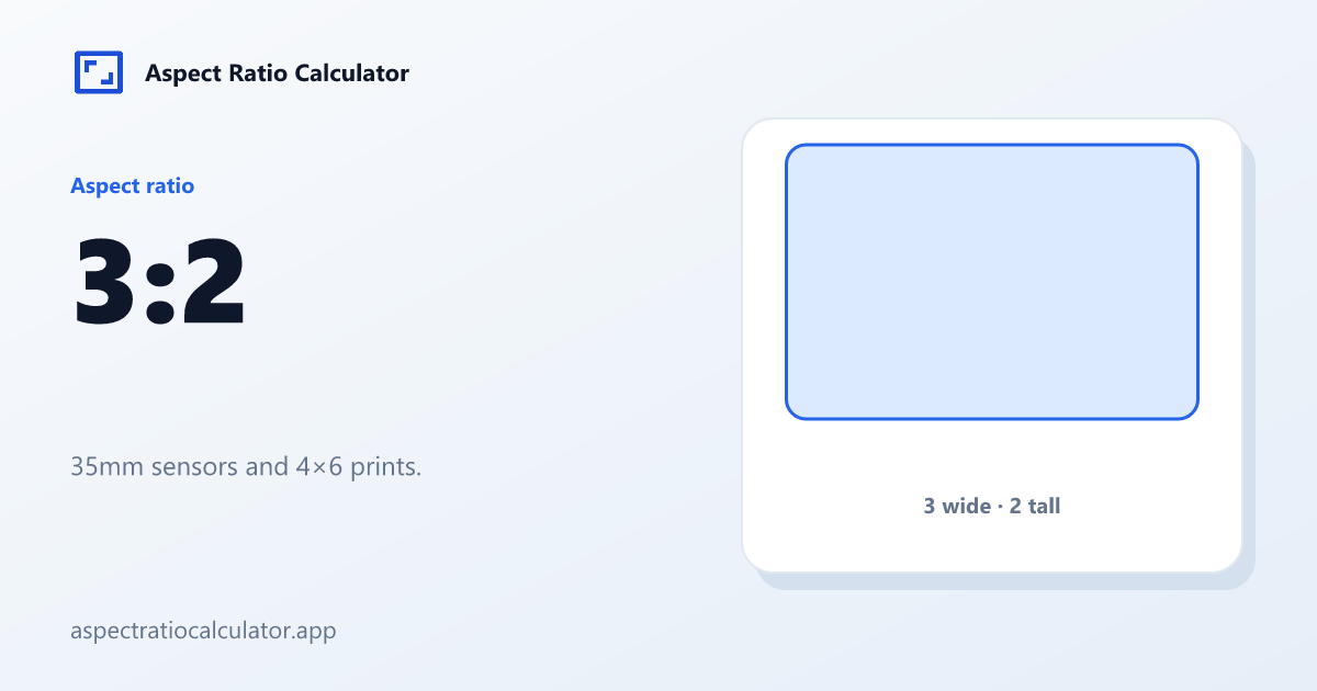 3:2 Aspect Ratio - Aspect Ratio Calculator