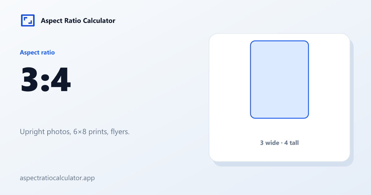 3:4 Aspect Ratio - Aspect Ratio Calculator