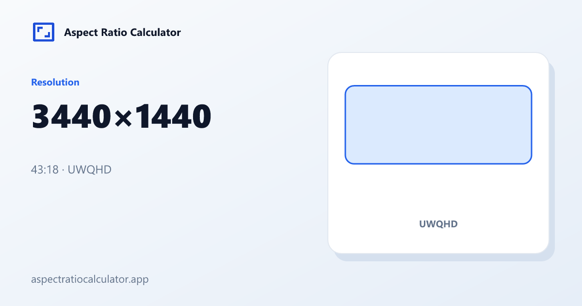 3440x1440 Aspect Ratio - Aspect Ratio Calculator