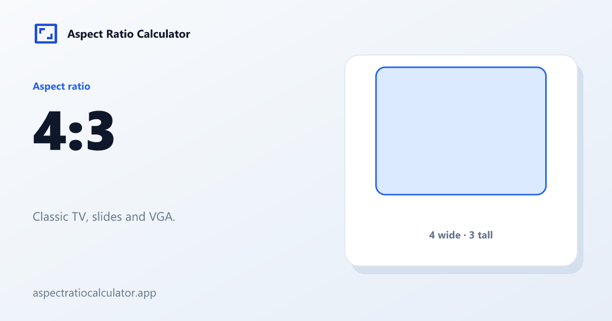 4:3 Aspect Ratio - Aspect Ratio Calculator