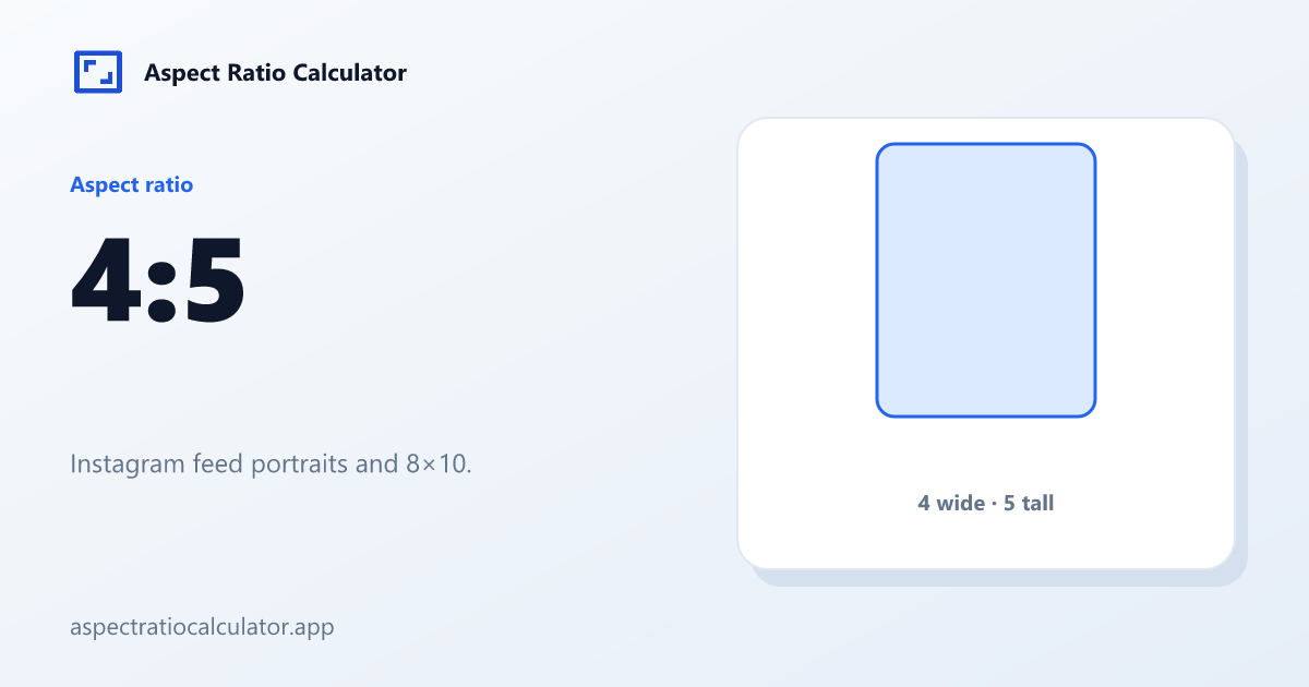 4:5 Aspect Ratio - Aspect Ratio Calculator