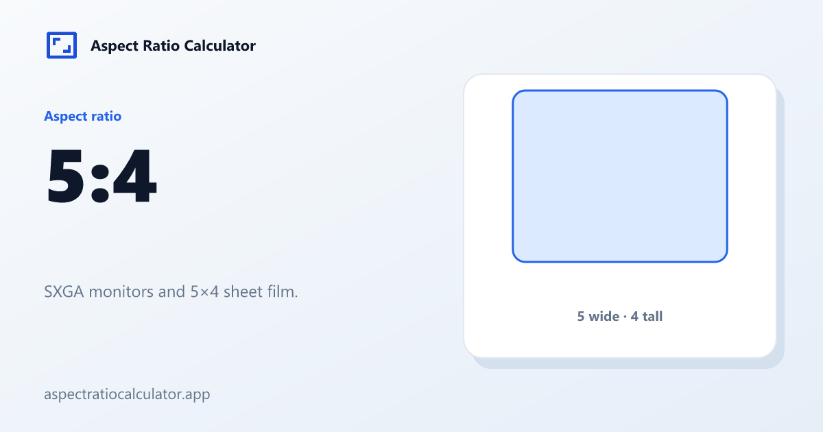 5:4 Aspect Ratio - Aspect Ratio Calculator