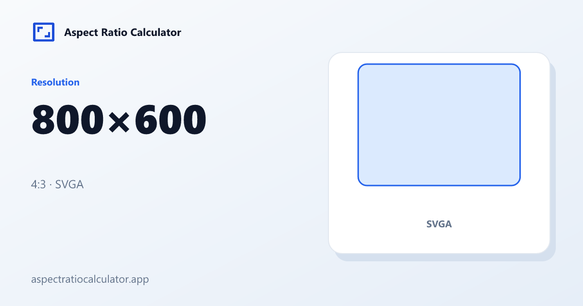 800x600 Aspect Ratio - Aspect Ratio Calculator