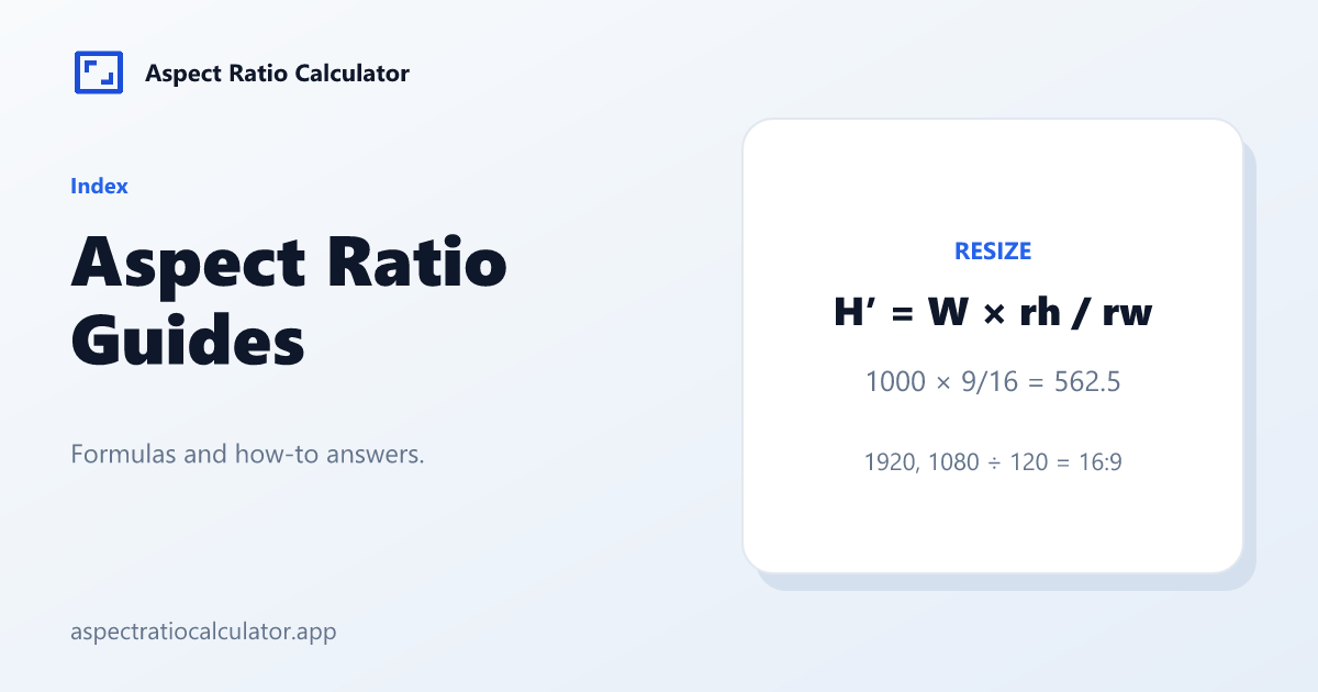 Aspect Ratio Guides - Aspect Ratio Calculator