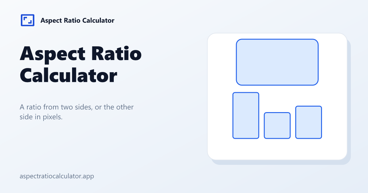 Aspect Ratio Calculator: a ratio from width and height, or the other side in pixels
