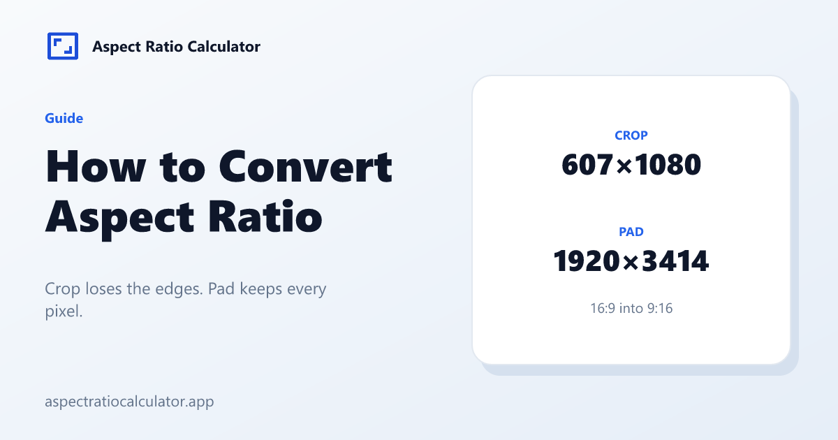 How to Convert Aspect Ratio - Aspect Ratio Calculator