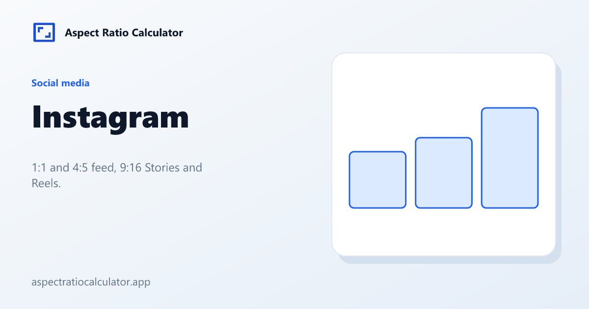 Instagram Aspect Ratio - Aspect Ratio Calculator