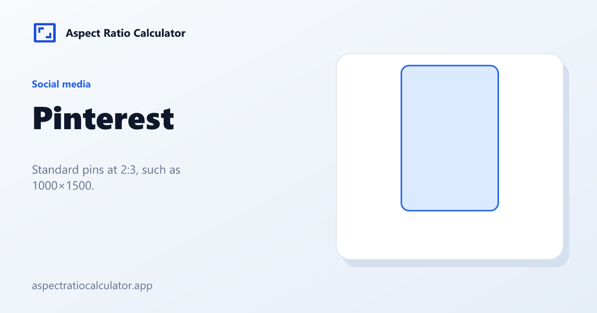 Pinterest Image Sizes - Aspect Ratio Calculator