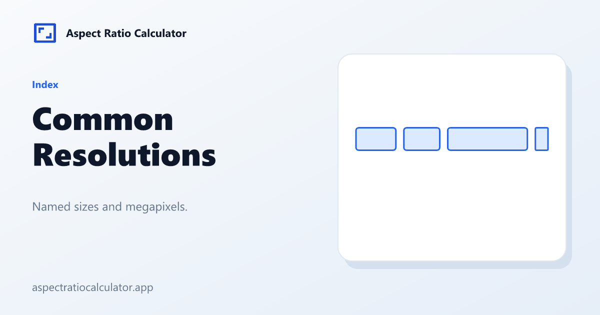 Common Resolutions - Aspect Ratio Calculator