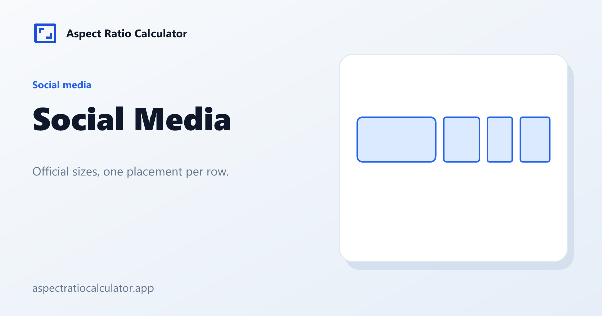 Social Media Image Sizes - Aspect Ratio Calculator