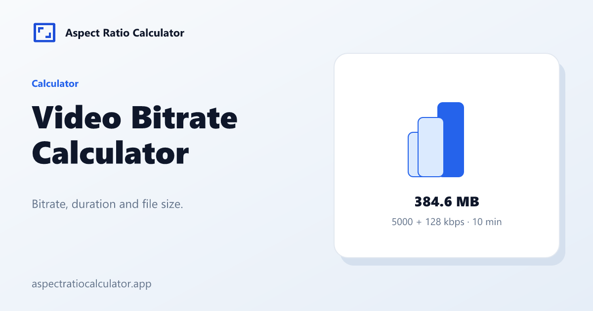 Video Bitrate Calculator - Aspect Ratio Calculator