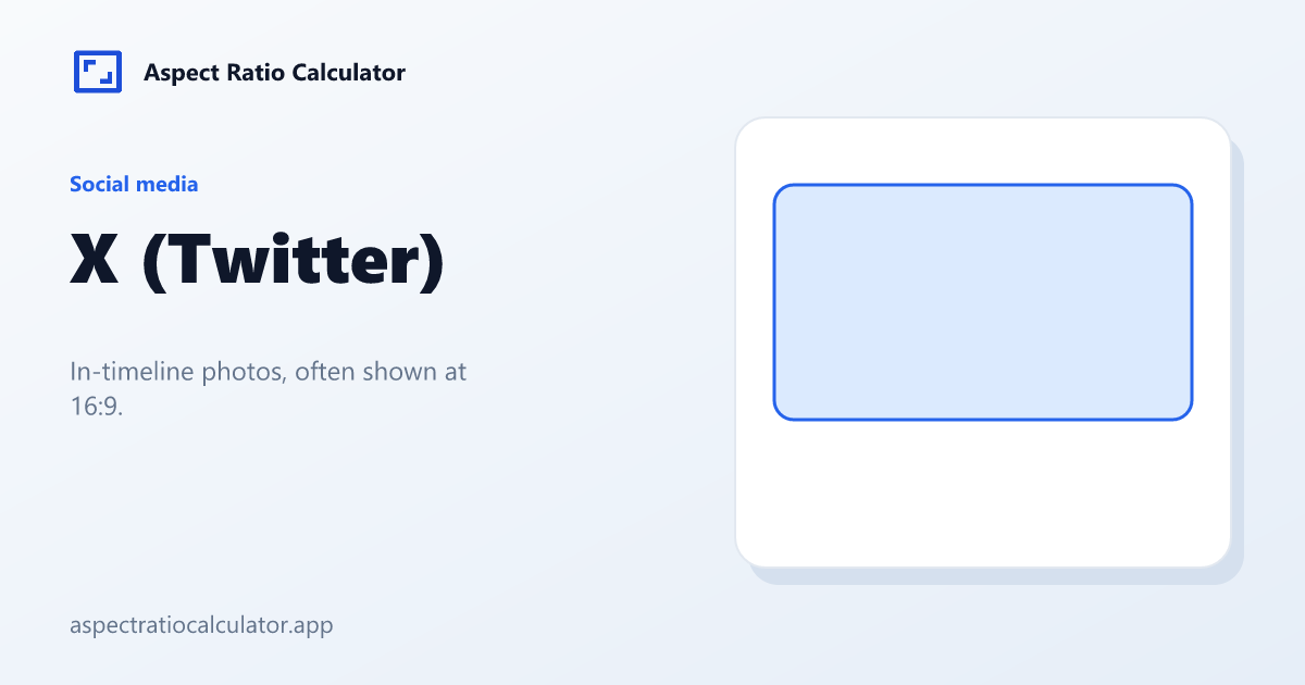 X (Twitter) Image Sizes - Aspect Ratio Calculator